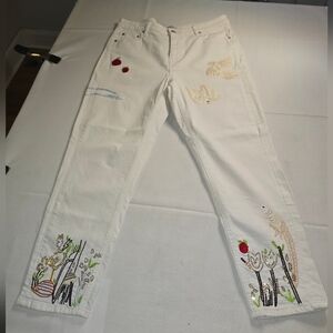 Zara Woman Vintage Embroidered Jeans 2
